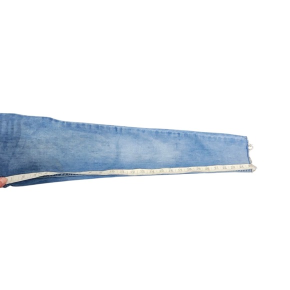 Free People Womens Size 24 Distressed Blue Button Fly Skinny Jeans Denim - Picture 6 of 6